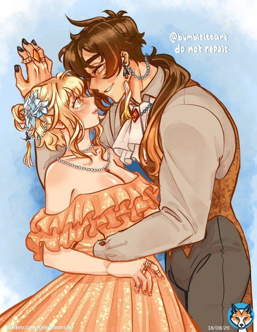 the princess and the dragon ~ for @BilDura #zhongli #lumine #zhonglumi #fanart