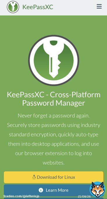 With the @LastPass hack I am getting many inquiries into whether a local password manager alternative exists.  I can't recommend @KeePassXC enough. Using it for over 10 years.  - local-first - #opensource - cross platform