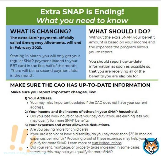 The extra payment for the Supplemental Nutrition Assistance Program (SNAP), officially called the Emergency Allotments, will end in February 2023. Starting in March, you will only get your regular SNAP payment loaded to your EBT card in the first half of the month.  #SNAPBenefit
