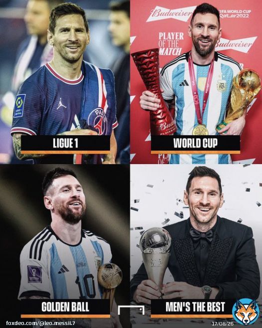 All this at 35 is just crazy, most players like Zidane, pele retired at 34 years old while Messi is still winning absolutely everything   Ageing like a fine wine