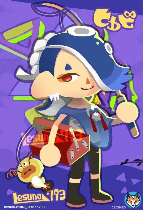 フェスは道具に投票しました (どうぶつの森風にしようとして違うものになってしまった&hellip;)  #Splatoon3 #スプラトゥーン3 #フウカ #Splatfest #fanart #ACNH