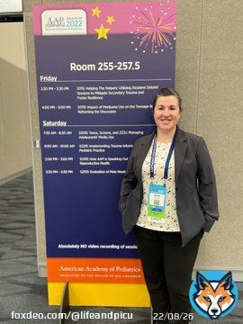 I may be leaving early, but I had a great time at my first @AAPexperience during #AAP2022!  Presenting our resident debrief work and connecting with so many interested people was so energizing. It gives me hope for the future of #MedEd.   #Tweetiatricians