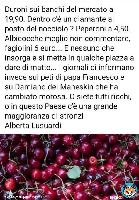 Vi ricordate 1 mee fa ca, quando vi parlavo delle ciliegie a 17, 90 al mercato?...  Tendo per la seconda...