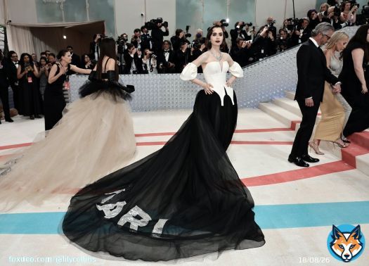 Lily Collins at the #MetGala.