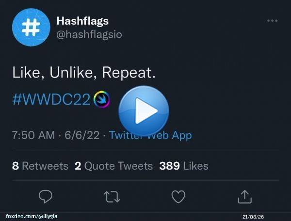 Like this tweet to see the heart animation #WWDC22