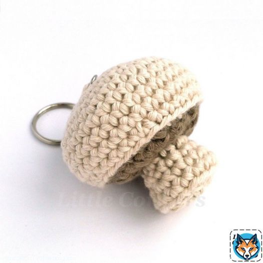 Eco-friendly mushroom key fob or bag charm:   #EcoFriendly #GiftIdeas #EcoGifts #OrganicCotton
