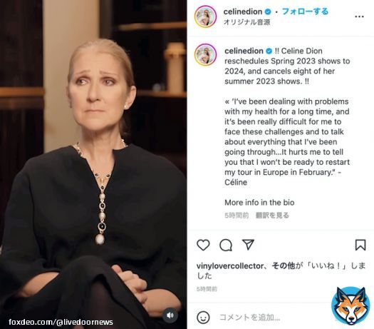 【治療に専念】セリーヌ・ディオンが難病「スティッフパーソン症候群」告白   ディオンは「100万人に1人ほどが抱える病気。時には歩くことが困難になり、以前のように声帯を使って歌うことができない」と告白。来年予定していたツアーが不可能になったと伝えた。