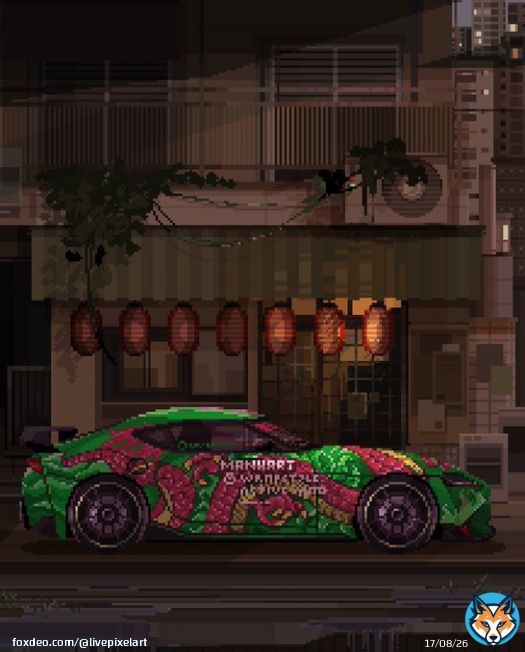 Toyota Supra    By @pixelianska  #pixelart #digitalart #ドット絵