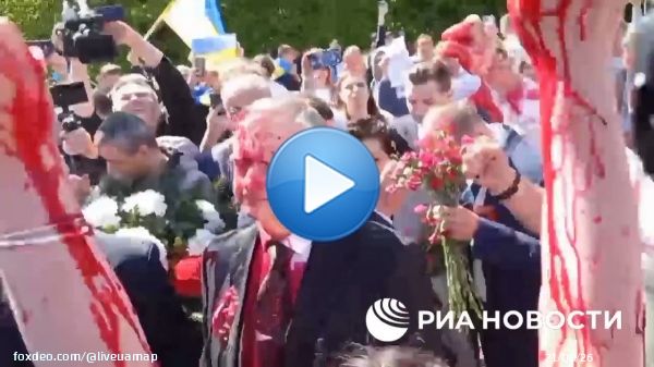 Russian state-owned media 'RIA Novosti' muted the sound, as crowd chanting 'fascists, fascists!' to the Russian delegation
