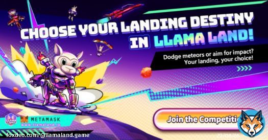 Dodge meteors or aim for impact?   In LLAMA LAND's new 'Landing' competition, the choice is yours! Experience the adrenaline of avoiding meteors or going for high-impact landings.   Play safe or embrace risks?  Join now to become the ultimate landinging champion!
