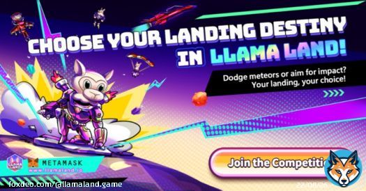 Dodge meteors or aim for impact?   In LLAMA LAND's new 'Landing' competition, the choice is yours! Experience the adrenaline of avoiding meteors or going for high-impact landings.   Play safe or embrace risks?  Join now to become the ultimate landinging champion!