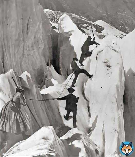 Mountaineers Grindelwald Glacier, Switzerland 1863-1864 Adolphe Braun