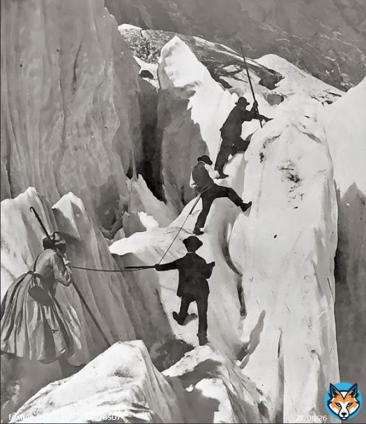 Mountaineers Grindelwald Glacier, Switzerland 1863-1864 Adolphe Braun