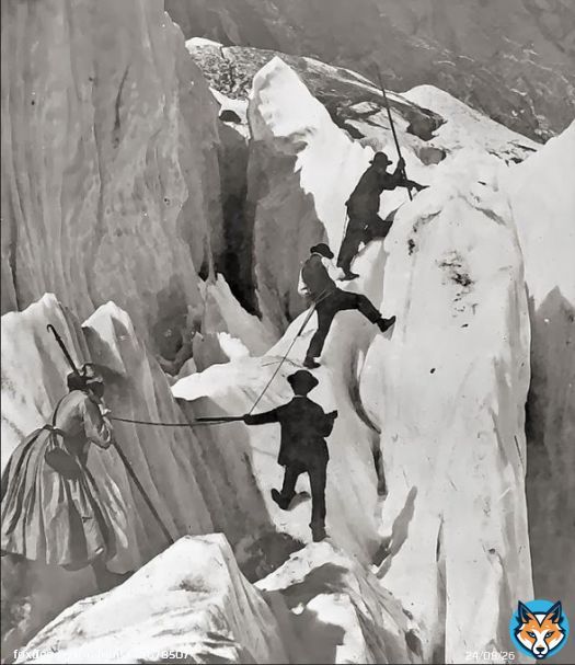 Mountaineers Grindelwald Glacier, Switzerland 1863-1864 Adolphe Braun