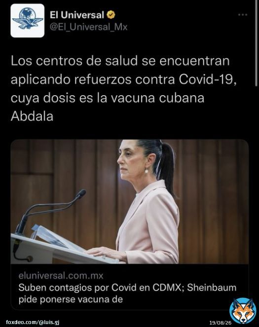 Ahora que hay una nueva alza de casos de Covid, @Claudiashein los invita a ponerse la vacuna Abdal&aacute; (no aprobada por la OMS) porque es la &uacute;nica que compraron para financiar a la dictadura cubana.   &iquest;Qui&eacute;n dice &ldquo;yo &rdquo;?