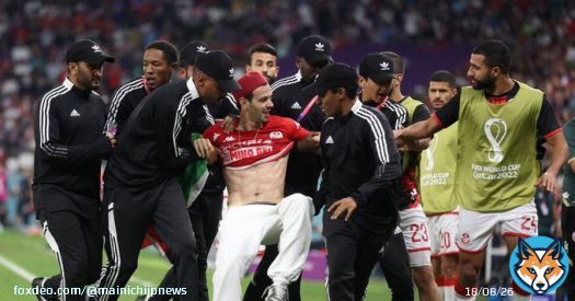 フランス－チュニジア戦でサポーターが乱入 サッカーW杯