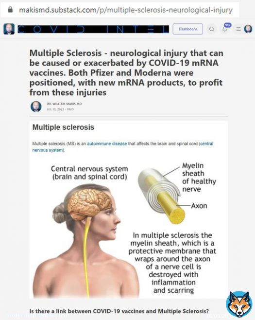 NEW ARTICLE: Multiple Sclerosis (MS) - neurological injury that can be caused or exacerbated by COVID-19 vaccines.   Both Pfizer and Moderna were positioned, with new mRNA products, to profit from these injuries they caused.  Pfizer/BioNTech announced their new mRNA jab for&hellip;&nbsp;Show more