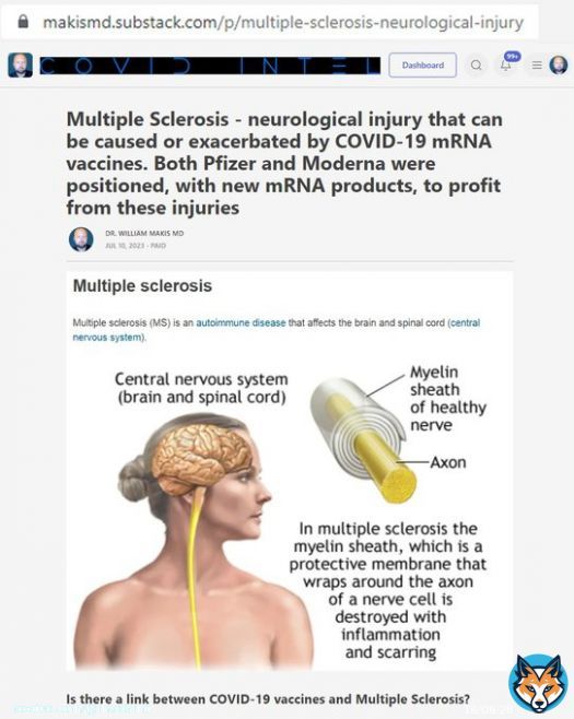 NEW ARTICLE: Multiple Sclerosis (MS) - neurological injury that can be caused or exacerbated by COVID-19 vaccines.   Both Pfizer and Moderna were positioned, with new mRNA products, to profit from these injuries they caused.  Pfizer/BioNTech announced their new mRNA jab for&hellip;&nbsp;Show more
