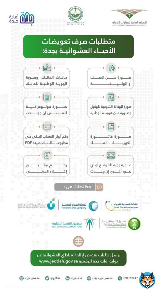 #انفوجرافيك متطلبات صرف تعويضات #الأحياء_العشوائية بـ #جدة .   \u2b07\ufe0f