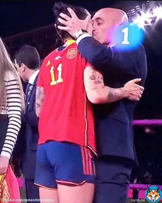Following Spain’s historic win at yesterday's #FIFAWomensWorldCup this happened.   The president of the Spanish football association Luis Rubiales kissed player Jenni Hermoso on the lips without consent.   When asked later about it on IG live sshe said:  'But what do I do?  Look… Show more
