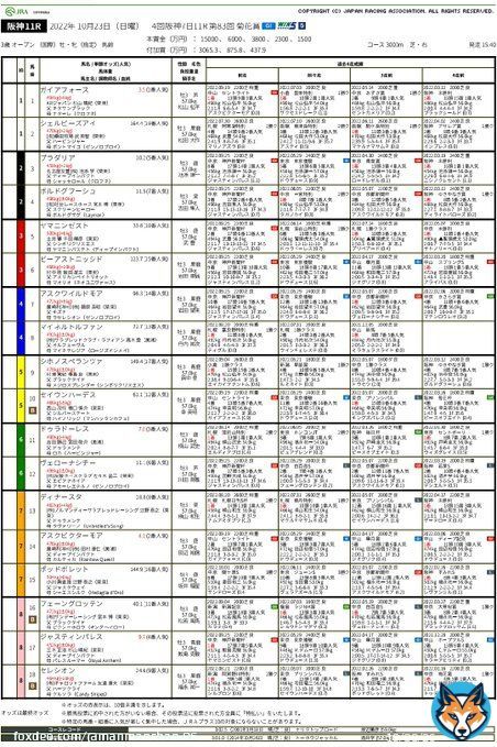 #万萬\u2606Chan #レース資料 #菊花賞 #アスクビクターモア #第83回 #2022年 #G1 #サイン出馬表
