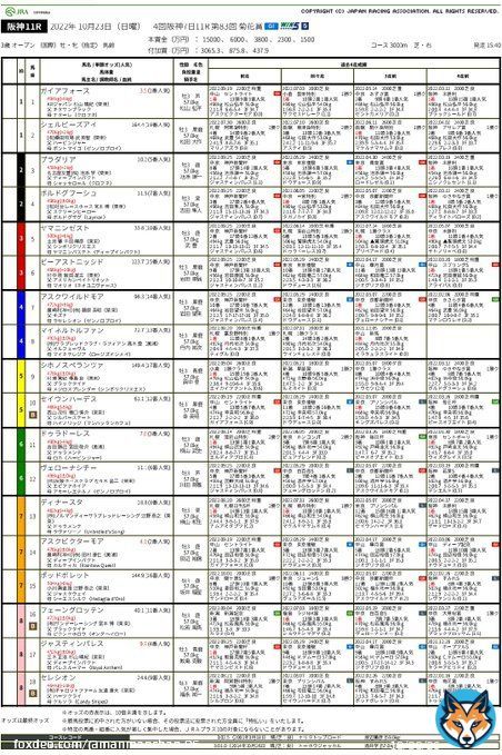 #万萬\u2606Chan #レース資料 #菊花賞 #アスクビクターモア #第83回 #2022年 #G1 #サイン出馬表