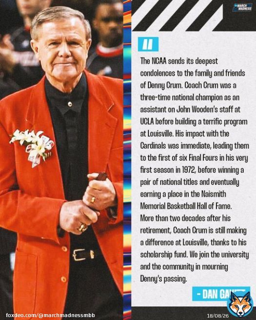 NCAA SVP Dan Gavitt on the passing of Denny Crum.