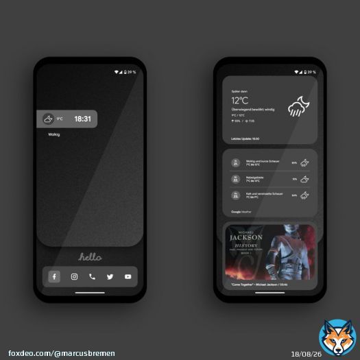 extended it with one of my many own weather komponents, changed the weather icons to 'sunrise' for the b/w look overall. #android13 #hishoot2i #homescreen #klwp #wallpaper #madebygoogle #pixel4a #teampixel