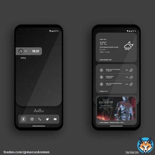 extended it with one of my many own weather komponents, changed the weather icons to 'sunrise' for the b/w look overall. #android13 #hishoot2i #homescreen #klwp #wallpaper #madebygoogle #pixel4a #teampixel