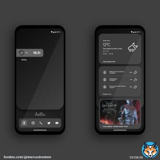 extended it with one of my many own weather komponents, changed the weather icons to 'sunrise' for the b/w look overall. #android13 #hishoot2i #homescreen #klwp #wallpaper #madebygoogle #pixel4a #teampixel