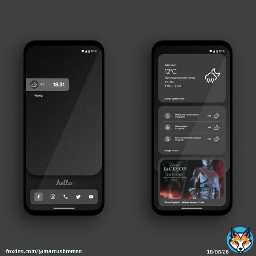 extended it with one of my many own weather komponents, changed the weather icons to 'sunrise' for the b/w look overall. #android13 #hishoot2i #homescreen #klwp #wallpaper #madebygoogle #pixel4a #teampixel
