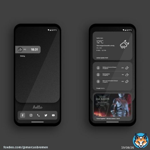 extended it with one of my many own weather komponents, changed the weather icons to 'sunrise' for the b/w look overall. #android13 #hishoot2i #homescreen #klwp #wallpaper #madebygoogle #pixel4a #teampixel