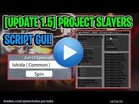 [Update 1.5\ud83c\udf86\ud83e\udd76] Project Slayers Script GUI / Hack (INF SPINS, AUTOFARM, AND MORE) *PASTEBIN*