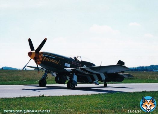 North American P-51D Mustang (Frenesi) taxing out at WWII Weekend in Reading P.A.  From my color film collection.