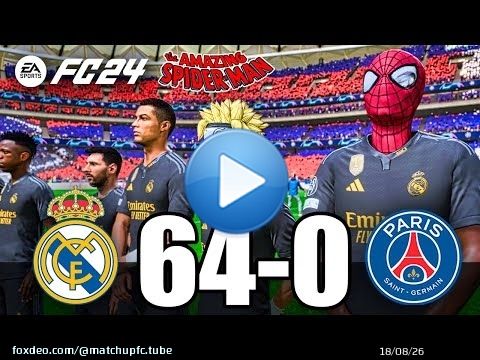 FIFA 24 - RONALDO, MESSI, SPIDER-MAN ALL STARS JOUENT ENSEMBLE | Real Madrid 64-0 PSG