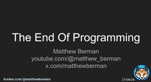 The End of Programming is near...  Here is exactly why I believe this.  Agree? Disagree? Let me know?