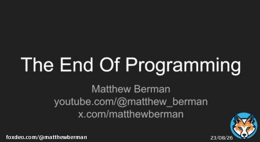 The End of Programming is near...  Here is exactly why I believe this.  Agree? Disagree? Let me know?