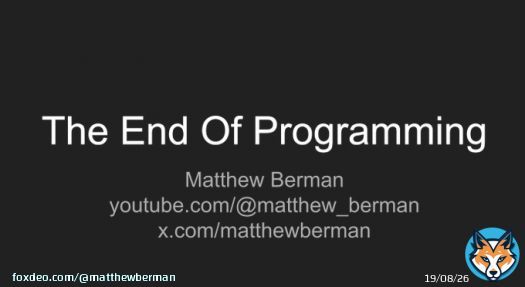 The End of Programming is near...  Here is exactly why I believe this.  Agree? Disagree? Let me know?