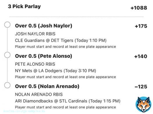 RBI Lay +1088   Let&rsquo;s go 3/3 today! Let&rsquo;s have a good hump day!   #GamblingTwitter #MLBPicks
