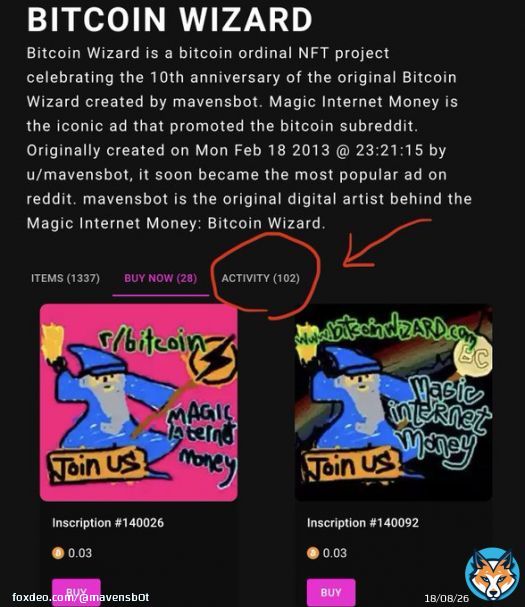 Congratulations on the successful trades of the Bitcoin Wizards on @ordswap !   It's always exciting to see increased adoption and usage of cryptocurrencies. Keep up the great work and let's continue to support the growth and development of the cryptpto ecosystem.  100+ traded!