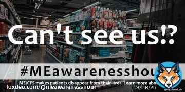 These days I woke up from a dream: I was shopping in a small grocery store. In the next moment I realized that in reality I have not been able to do this for more than 2 years. It is these little things that show me how much I have actually lost to #MECFS. #MEawarenesshour