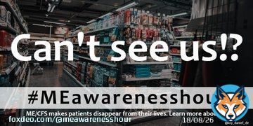 These days I woke up from a dream: I was shopping in a small grocery store. In the next moment I realized that in reality I have not been able to do this for more than 2 years. It is these little things that show me how much I have actually lost to #MECFS. #MEawarenesshour