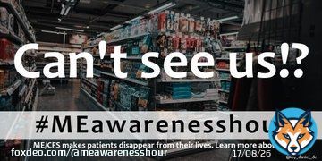 These days I woke up from a dream: I was shopping in a small grocery store. In the next moment I realized that in reality I have not been able to do this for more than 2 years. It is these little things that show me how much I have actually lost to #MECFS. #MEawarenesshour