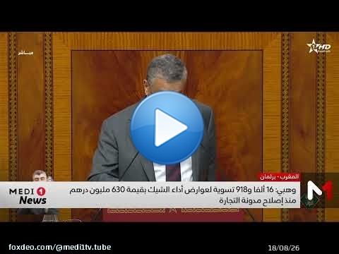 وهبي: 16 ألفا و918 تسوية لعوارض أداء الشيك بقيمة 630 مليون درهم منذ إصلاح مدونة التجارة