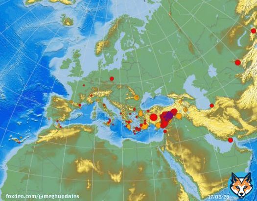 More than 540 earthquakes occurred in the European Mediterranean region over the past 48 hours, according to the European Seismological Center (EMSC).