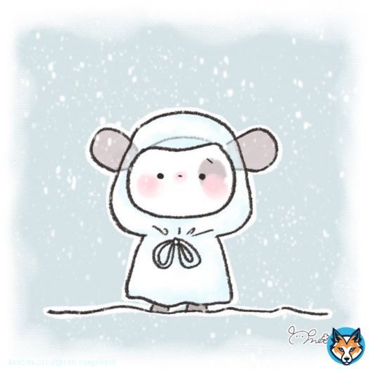 ぽんちゃん おそとにいるひと しんぱい&hellip; きをつけて かえってきてね  #大雪警報 #めいけんぽん #ゆるいイラスト