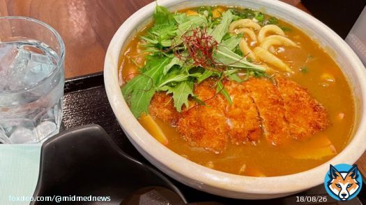 #過去のたべもの画像  カツカレーうどん。 ( ﾟДﾟ)＜ #あした葉なかやのうどんはウマい! #カレーの日 #カレーから日本を考える #スタバ
