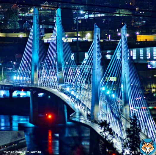 BLUE… the  Tilikum Crossing Bridge looking cool early on the last day of the year.  As we say #goodbye2022, hope you have a good day and please be safe and smart tonight!  #LiveOnK2 #Portland #NewYear