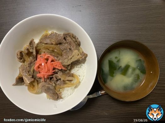 10/9の夜ご飯  \u273f牛丼 \u273fわかめの味噌汁  #夜ご飯 #Twitter家庭料理部 #節約料理 #おうちごはん #料理好きな人と繋がりたい