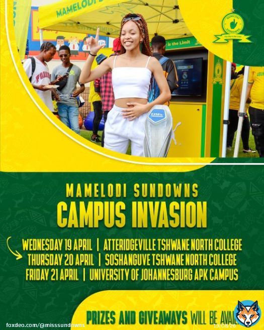 The Brazilians Are Coming To A Campus Near You   Here's where you can catch The Champions this week as we build up to our #TotalEnergiesCAFCL clash in Algeria! Join us for live entertainment, games & merchandise giveaways!   #Sundowns